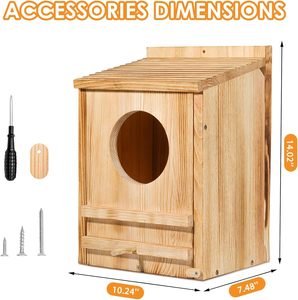 Custom Large Barn Owl House Owl Nesting Box Outside Wooden <strong>Nest</strong> House <strong>Bird</strong> Houses for Wildlife Barn Eastern Screech - Product Image 5