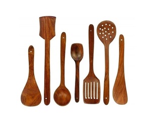 Cuchara de madera de la mejor calidad, venta al por mayor, cuchara de cucharón de madera Natural respetuosa con el medio ambiente para cocinar, acero espejado - Product Image 2