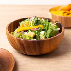 Cuencos de madera de acacia natural hechos a mano, cuenco para servir frutas y ensaladas de alta calidad, mesa de madera ecológica, juegos de comedor - Product Image 5