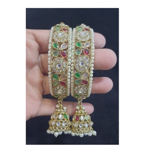 Premium Quality Handcrafted Ethnic Kundan Latkan <b>Bangles</b> with Custom Size available at Best Price from India - Product Image 1
