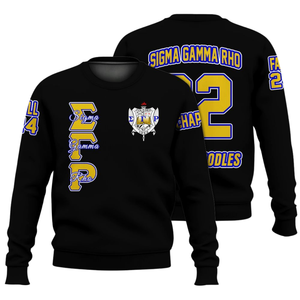 Sigma Gamma Rho เสื้อสเวตเชิ้ตคอกลมลำลองสีฟ้าทองเสื้อผ้าแบบ1922เสื้อสวมหัวผ้าฟลีซแบบพรีเมียมสไตล์กรีก - Product Image 3