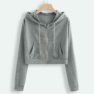 <b>Womens</b> hoodies & sweatshirts zipper custom crop <b>top</b> full zip cotton 100% <b>fleece</b> ladies reflective cropped hoodies hoodie <b>women</b> - Product Image 6