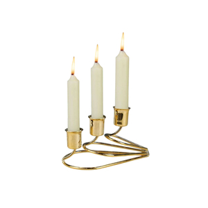 Portavelas de aluminio con revestimiento de polvo dorado de gran calidad para Navidad y todo el portavelas decorativo festivo - Product Image 3