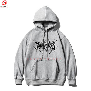 Sweat-shirt à capuche personnalisé avec impression en relief, effet graphique surélevé, pour hommes, collection automne-hiver, services OEM - Product Image 2