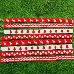 สายคาดผ้าใบปักลายสำหรับผู้หญิงมาใหม่สายคล้องมือลูกปัดลูกปัดลายเสือดาวงานแฮนด์เมดลายวันคริสมาสต์สำหรับเกม - Product Image 5