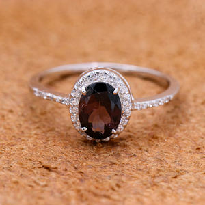 Anillo hecho a mano de Plata de Ley 925 de alta calidad, diseño moderno único, turmalina Real, circonita cúbica, piedra preciosa, boda certificada IGI - Product Image 1