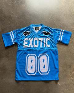 เสื้อยืดตาข่ายสำหรับผู้ชายเสื้อครอปคอตตอน100% โอเวอร์ไซส์พิมพ์โลโก้เสื้อยืดฟุตบอล - Product Image 2