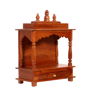 Indian Wooden Temple | Handcrafted Pooja <b>Mandir</b> | Home Shrine | Traditional Prayer Cabinet Living Room KA833 - Product Image 3