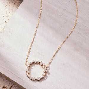 14K oro laboratorio cultivado diamante racimo colgante collar diamante colgante fino colgante aniversario regalo para mujeres - Product Image 2