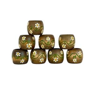 Anneaux de serviette en bois naturel faits à la main, centre de table artisanal, porte-anneaux de serviette en bois, prix bas - Product Image 6