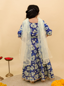 Magnifique Lahenga Choli en coton indien pour enfants, Ghagra Choli de créateur traditionnel pour filles, robe de fête - Product Image 3