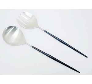 ที่จับอะคริลิคโลหะตกแต่งชุดเสิร์ฟสแตนเลสนูนสลัดชุดเสิร์ฟเครื่องมือสลัด - Product Image 3