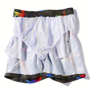 Shorts de sport légers pour hommes, séchage rapide, avec cordon de serrage, pour la natation, design sublimé écologique et uni - Product Image 4