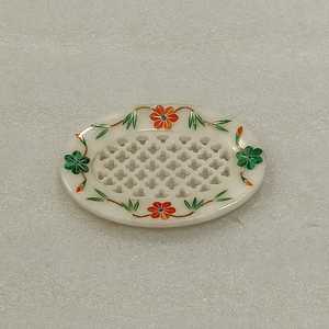 จานสบู่หินอ่อนทำด้วยมือแบบพรีเมี่ยมฝังหินที่สลับซับซ้อนที่มีความรักทางศาสนารูปสัตว์นางฟ้ากางเขนดีไซน์ฮวงจุ้ย - Product Image 3