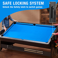 7FT nouvelle mode 3 en 1 rotatif Multi jeu Table ensemble avec table de billard/Air Hockey/Tennis