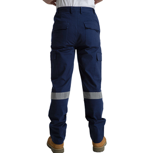 Custom Reflective Safety Cargo Pants With Multi-Pockets Double <b>Knee</b> Mid Waist-Breathable Work Pants - Product Image 3