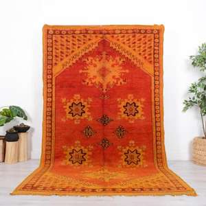 พรมโมร็อกโกแท้ ทำมือจากขนสัตว์ ลายเบอร์เบอร์แบบดั้งเดิม สไตล์วินเทจและโมเดิร์น สำหรับตกแต่งบ้าน - Product Image 1