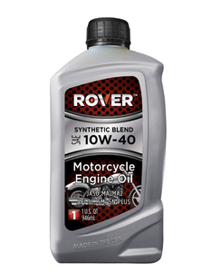 Aceite Lubricante Automotriz Antidesgaste ROVER Synthetic Blend 4T SAE 10W-40 para Motor de Motocicleta, Paquete de 6, 1 Cuarto de Galón - Product Image 1
