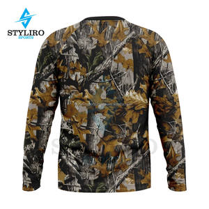 Camisetas de algodón de 240 gramos para hombre, camisetas de camuflaje con estampado de árbol Real para cazar en la jungla y acampar en el bosque - Product Image 2