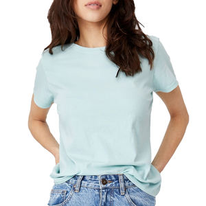 Camiseta extragrande de alta calidad para mujer, Camiseta con estampado personalizado de logotipo de talla grande, estilo informal de ocio, diseño sencillo en blanco para el verano - Product Image 1