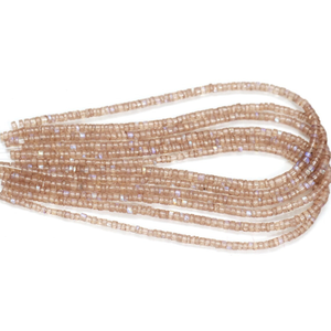 Cuentas Heishi de Piedra Lunar Arcoíris Marrón Natural Brillante, Forma de Neumático Liso, 15 Pulgadas, Cuentas de Piedra Lunar Marrón en Forma de Rueda al por Mayor - Product Image 4