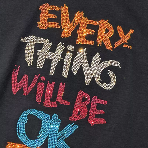 Camiseta multicolor con diamantes de imitación, camiseta 400 Gsm, Camiseta con estampado de varios patrones, camiseta con calavera de diamantes de imitación coloridos ostentosos personalizados - Product Image 3