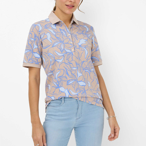 Golf de manga corta para mujer de tendencia superior para camiseta Polo hecha a medida con estampado de sublimación transpirable para adultos con OEM - Product Image 1