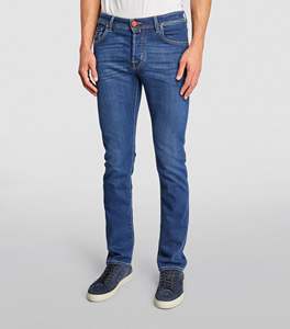 Pantalon droit en denim bleu pour hommes, vêtements de plein air à la mode, délavés et respirants pour la saison estivale, dernière conception, vente en gros - Product Image 3