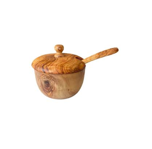 Customized Size Wooden Salt <b>Bowl</b> <b>with</b> Wood <b>Lid</b> Handicraft Round Kitchen Accessories Modern Design Top Price - Product Image 1