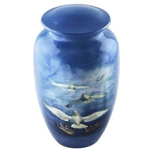 Venta al por mayor precio bajo diseño clásico metal cremación urnas para adultos artesanías indias cenizas urnas para humanos de la India - Product Image 2