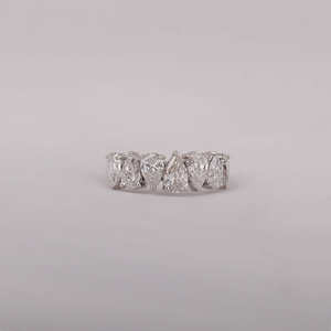 1.9 TCW poire taille laboratoire cultivé diamant alliance 18kt or massif Style classique or certifié anniversaire cadeau anneaux à la mode - Product Image 1