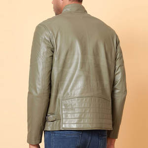 Veste en cuir pour hommes personnalisée en gros Veste en cuir à manches longues Street Wear Veste en cuir - Product Image 2