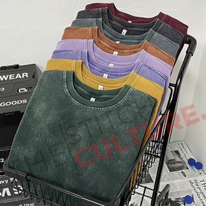 Camiseta Unisex Extra Grande de Estilo Vintage con Estampado Personalizado y Lavado Ácido para Hombre - Product Image 3