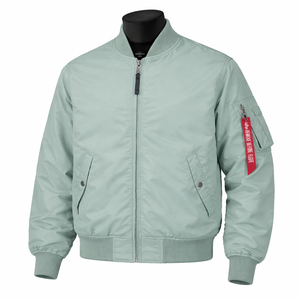 Chaqueta Bomber de Lona para Hombre, Cuello Alto, Logotipo Frontal, OEM, Resistente al Viento, Transpirable, Precio Económico, Venta al Por Mayor - Product Image 1