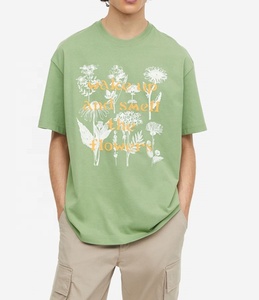 Camiseta Casual de Gran Tamaño para Hombre, Estilo Holgado, Transpirable, Talla Grande, Teñida y Estampada, Personalizada de Alta Calidad OEM 2024 - Product Image 4