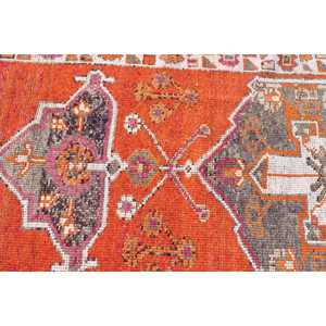 Tapis de 3,2 x 9,4 pieds, tapis turc vintage, tapis en laine Herki orange - Product Image 5