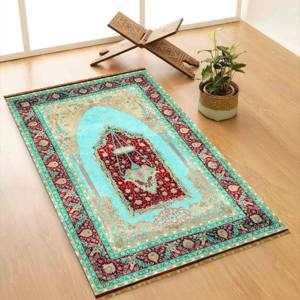Red Muslim Prayer <b>Rug</b>: 3D Printed Religious Area <b>Rug</b>,Nonwoven <b>Thin</b> <b>Rug</b> - Product Image 5