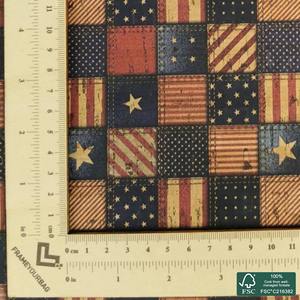 United States printed pattern on natural <b>cork</b> <b>fabric</b> High Quality Leather Factory Leather Square Pattern PU Artificial Leather - Product Image 3