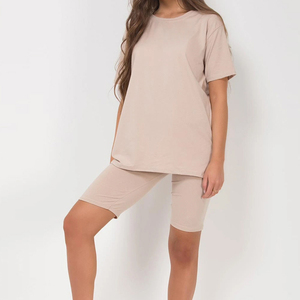 Ensemble 2 pièces pour femmes 100% coton Ensemble double pour femmes Tissu durable à séchage rapide Design personnalisé Tenue décontractée pour un usage quotidien - Product Image 2