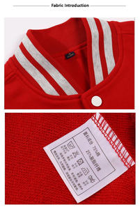 500G Terry broderie personnalisée vestes universitaires fabricant de vêtements vestes de baseball vierges décontractées pour hommes - Product Image 3