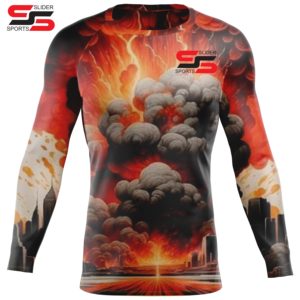 Diseño sublimado de protector de erupción de manga completa para MMA y BJJ con ajuste de compresión y protección UV estilo kimono de jiu jitsu - Product Image 1