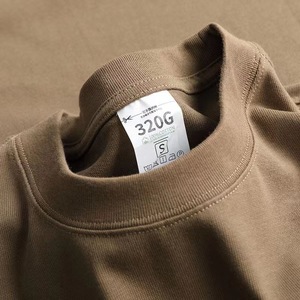 Vente en gros Chemise de sport pour homme en coton 320 g/m² de haute qualité Logo personnalisé T-shirt d'été coupe carrée surdimensionné en tricot uni lourd - Product Image 4