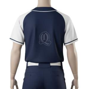 Ensemble d'uniformes de baseball bleu marine et blancs personnalisés en polyester respirant Vêtements d'équipe classiques pour adultes et jeunes - Product Image 5