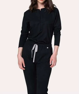 Ensemble de blouses médicales zippées pour femmes, faible MOQ, chemise d'infirmière douce, pantalon flexible de qualité supérieure, usage quotidien à l'hôpital, séchage rapide - Product Image 1