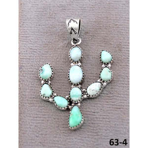 Pendentifs artisanaux Paloma et en argent sterling du sud-ouest avec technologie d'incrustation de turquoise à la sangle de monture - Product Image 1
