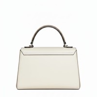 Sac à main de luxe vintage pour femme, en cuir beige et marron, avec poignée de créateur, fermeture éclair structurée, résistant à l'eau