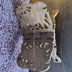 Cadeau pour mariage musulman islamique Porte-Coran en bois Pupitre en bois sculpté Portable Saint Coran Livre Support de lecture Bureau par FWE - Product Image 1