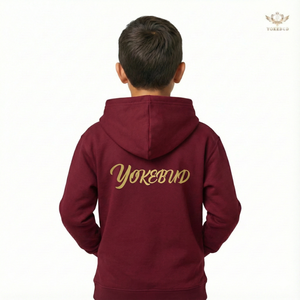 Sudadera con Capucha de Forro Polar con Estampado Dorado de Alta Calidad OEM/ODM, Informal, Cortavientos, para Niños, para Invierno, Totalmente Personalizable - Product Image 5