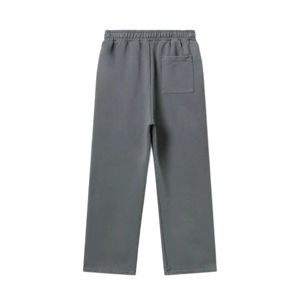 En gros Joggers décontractés pour hommes, taille haute, coupe droite, devant plat, en toile, écologiques, respirants, doublure polaire, cordon de serrage, couleur personnalisable - Product Image 2
