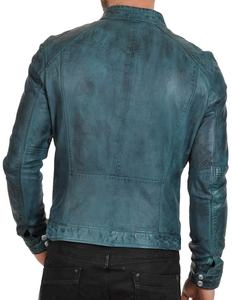 Chaqueta de cuero genuino personalizada para hombre, de piel de vaca, económica, de lona, hecha en Pakistán. - Product Image 2